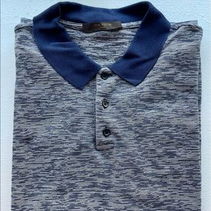 Louis Vuitton, XL, three button blue polo shirt.